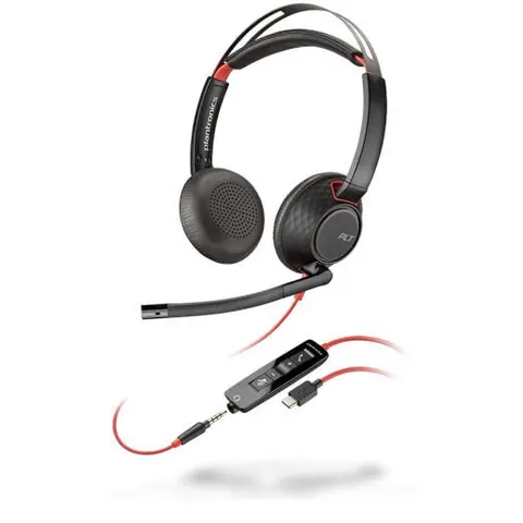 HP Poly Blackwire 5220 Stereo USB-C Headset +3.5mm Plug +USB-C/A Adapter – Bild 2