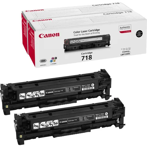 Canon 718 BK2 Toner - 2x Schwarz - Multipack – Bild 2