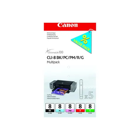 CANON CLI-8 BK/PC/PM/R/G Multi Pack – Bild 2