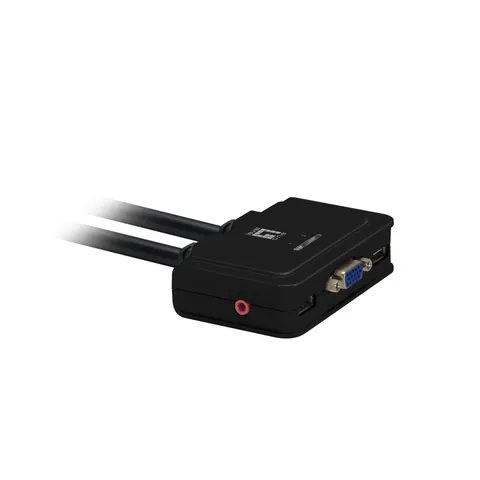 LevelOne KVM Switch 2-Port USB VGA Kabel audio support sw – Bild 2