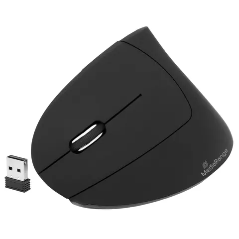 MediaRange Maus Wireless Vertical Linkshänder, schwarz – Bild 2