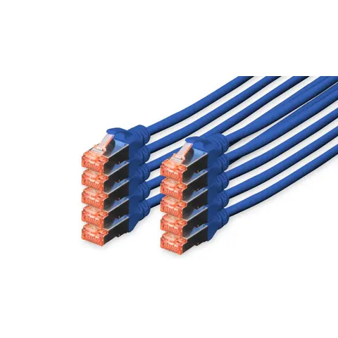 DIGITUS Patchkabel Kat. 6, S/FTP, 0,25 m, blau, Set – Bild 2