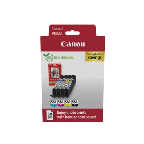 CANON CLI-581 Ink Cartridge BK/C/M/Y – Bild 2