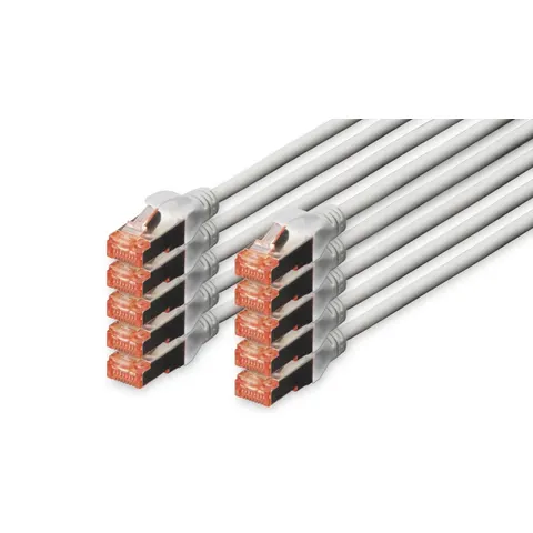 DIGITUS Patchkabel Kat. 6, S/FTP, 3,0 m, grau, Set – Bild 3