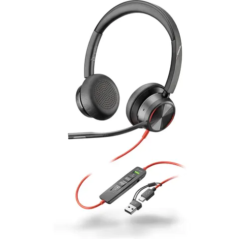 HP Poly Blackwire 8225 Stereo USB-C Headset +USB-C/A Adapter – Bild 2
