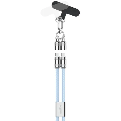 ANSMANN Smartphone Lanyard Kabel, USB-C - USB-C, blau – Bild 2