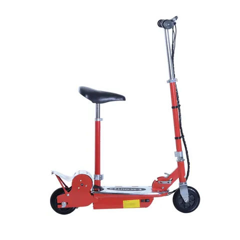 HOMCOM Foldable Powered Scooter with Adjustable Seat, Brake Red – image 2