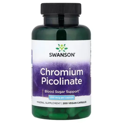 Swanson Chromium Picolinate, 200mcg , 200 caps – image 2