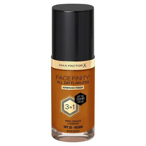 Max Factor Facefinity 3 in 1 Primer Concealer & Foundation W100 Cocoa – image 3