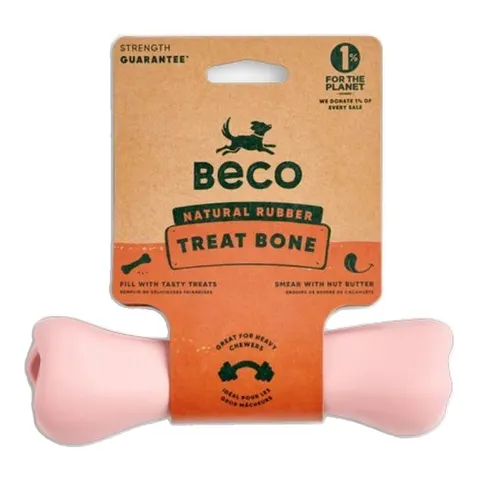 Beco Natural Rubber Chew Bone Pink – image 2