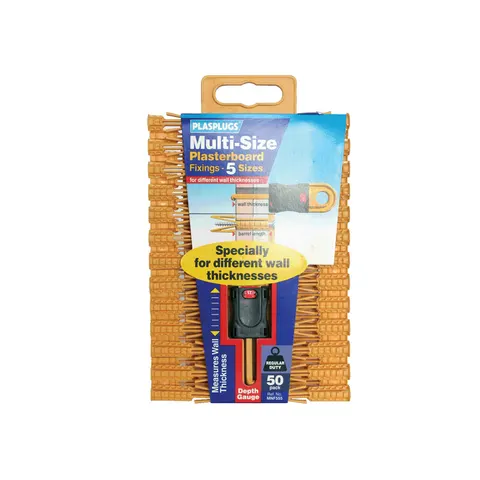 PLASPLUGS Multi-Size Plasterboard Fixings (50) – image 2