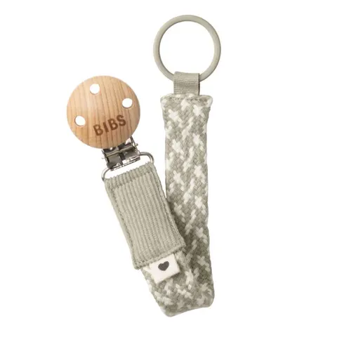 BIBS Pacifier Clip Braided - Sand & Ivory – image 2