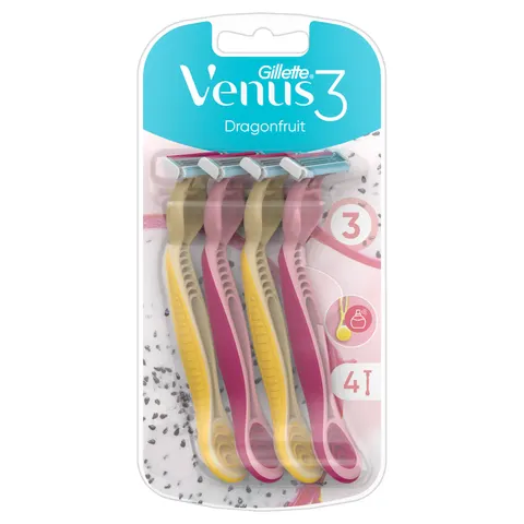 Gillette Venus 3 Dragon Fruit Disposable Razors – 4 Pcs – image 2