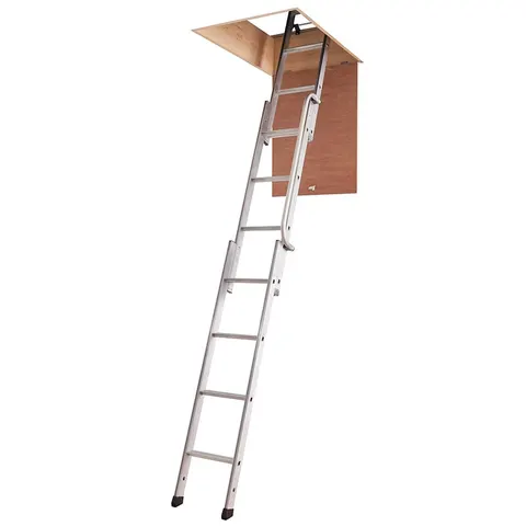 Werner EASIWAY 3 Section Sliding Loft Ladder – Silver – image 3