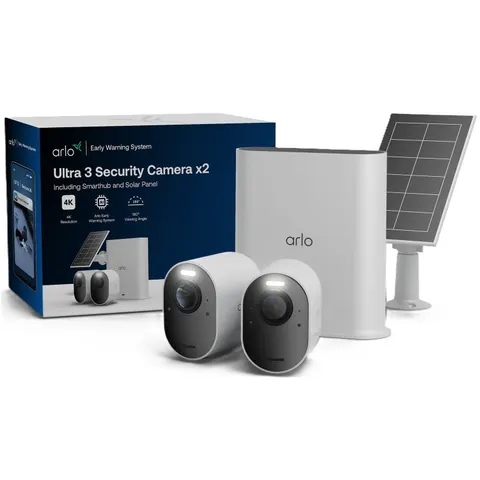 Arlo Ultra 3 4K HDR Security Camera 2 Pack with Smarthub & Solar Panel – image 2