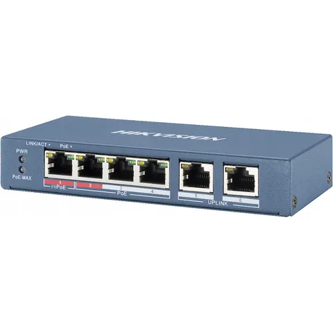Switch PoE DS-3E0106HP-E 6-PORTOWY Hikvision – zdjęcie 3