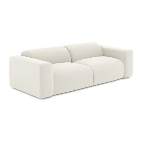 vente-unique.com Canapé fixe polyester 4 places blanc} Blanc 245x73x97cm – image 2