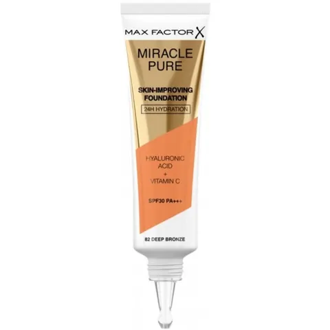 Max Factor Miracle Pure Foundation Makeup Base 30 ml 82 Deep Bronze – image 2