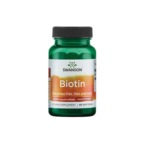 Swanson, Biotin, 10,000 mcg, 60 Softgels – image 2