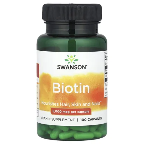 Biotin, 5000mcg - 100 caps – image 3