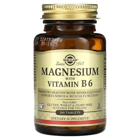 Solgar Magnesium with Vitamin B6 Tablets, 100 – image 3