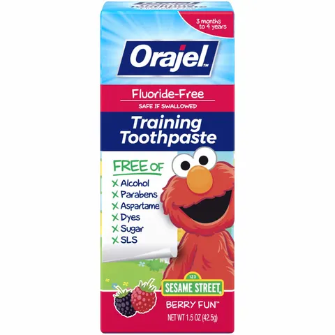 Orajel Elmo Fluoride-Free Training Toothpaste, Berry Fun, 1.5oz – image 2