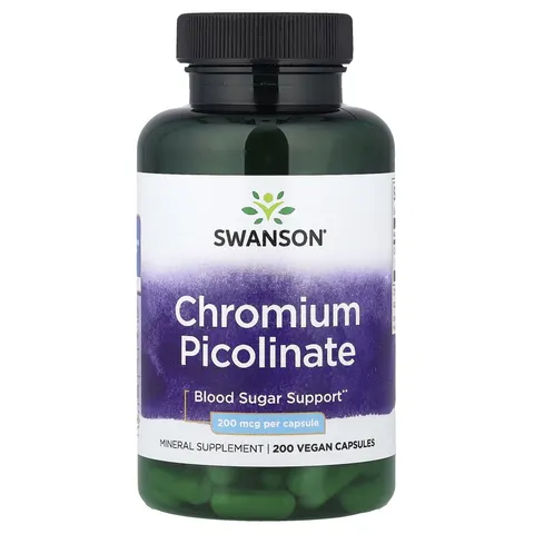 Swanson Chromium Picolinate, 200mcg , 200 caps – image 3