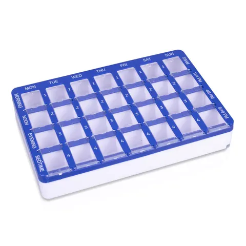 7 Day Weekly 4 Section 28 Compartment Pill Tablet Dispenser Box – image 2