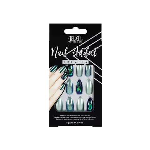 Ardell Nail Addict Green Glitter Chrome False Nails – image 3