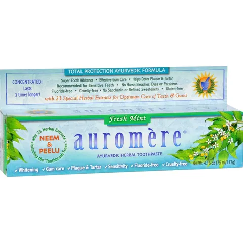 Auromere Toothpaste - Ayurvedic Herbal - Fresh Mint - 4.16 oz – image 2