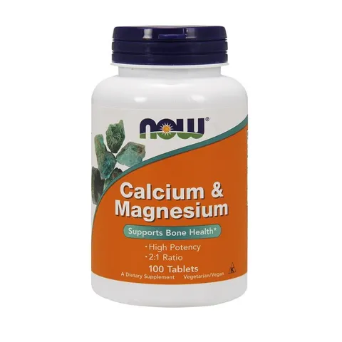 NOW Foods Calcium & Magnesium, 100 tablets – image 2
