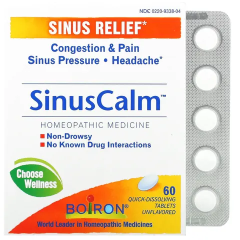 Boiron, SinusCalm, Sinus Relief, Unflavored, 60 Quick-Dissolving Tablets – image 2