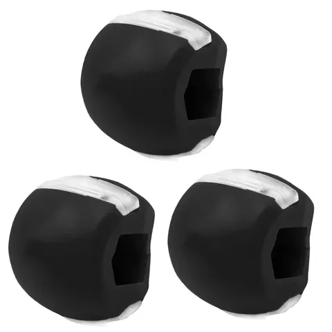 Jawline exerciser jaw trainer silicone Black 3 Pack – image 2