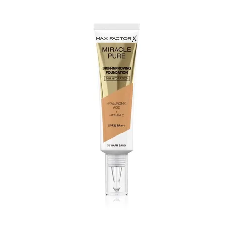 Max Factor Foundation Miracle Pure Sin-Improving Tube 30ml - 70 Warm Sand – image 2