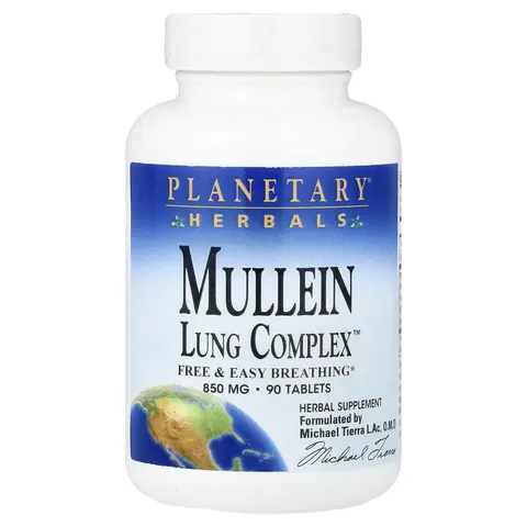 Planetary Herbals Mullein Lung Complex 90 Tablets - Herbal Respiratory Support – image 2