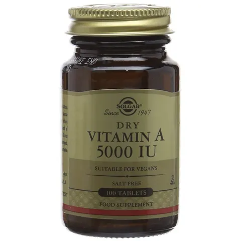 Solgar Dry Vitamin A 5000UI Palmitate 100 Tablets – image 2