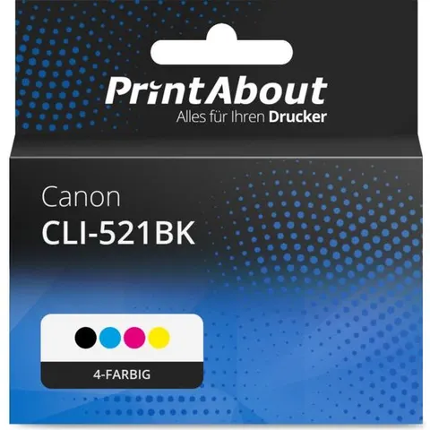 PrintAbout Druckerpatrone kompatibel mit Canon CLI-521BK - 4-farbig - Multipack – Bild 2