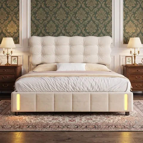 Metro Ottoman Bed Beige 120 190cm – image 2