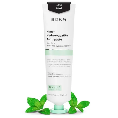 Fluoride Free Toothpaste - Nano Hydroxyapatite, Remineralizing, Sensitive Teeth, Whitening - Dentist Recommended for Adult & Kids Oral Care- Ela Mint – image 2