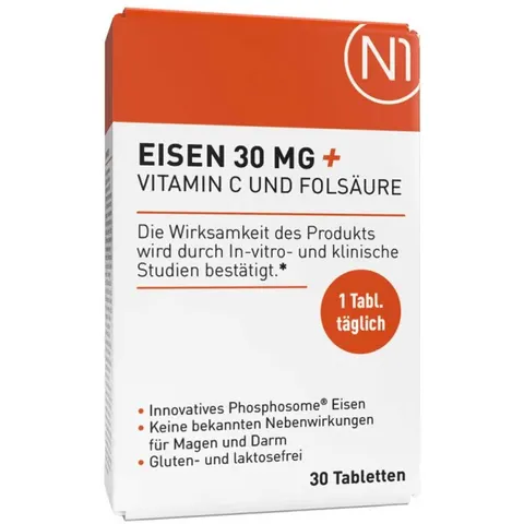 N1 Eisen 30mg + Vitamin C & Folsäure Tabletten – Bild 2