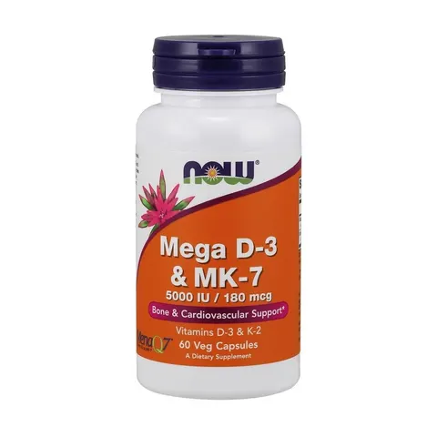 NOW Foods Mega D-3 & MK-7 - 60 vcaps – image 2