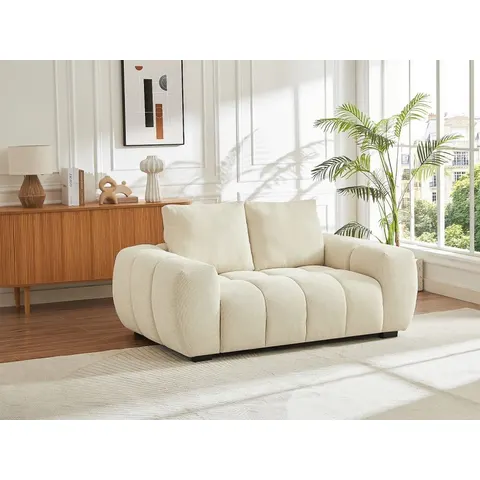 vente-unique.com Canapé fixe polyester 2 places beige 168x81x105cm – image 2