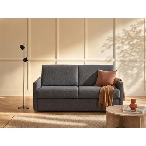vente-unique.com Canapé convertible polyester 2 places gris 150x85x223cm – image 2
