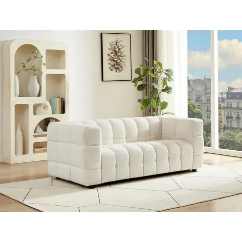 vente-unique.com Canapé fixe polyester 2 places blanc} Blanc 189x72x89cm – image 2