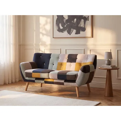 vente-unique.com Canapé fixe polyester 2 places multicolore 158x81x81cm – image 2