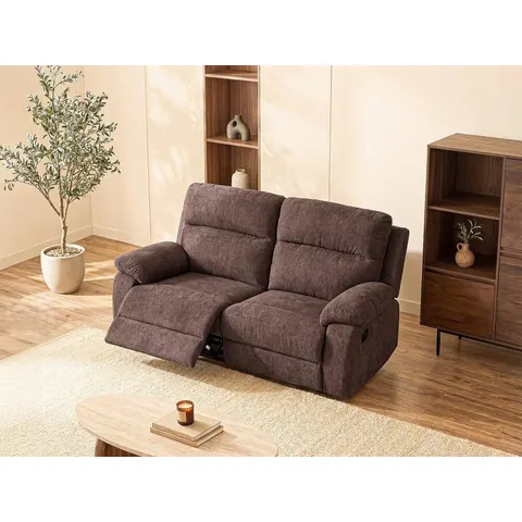 vente-unique.com Canapé relaxation polyester 2 places marron 146x100x96cm – image 2