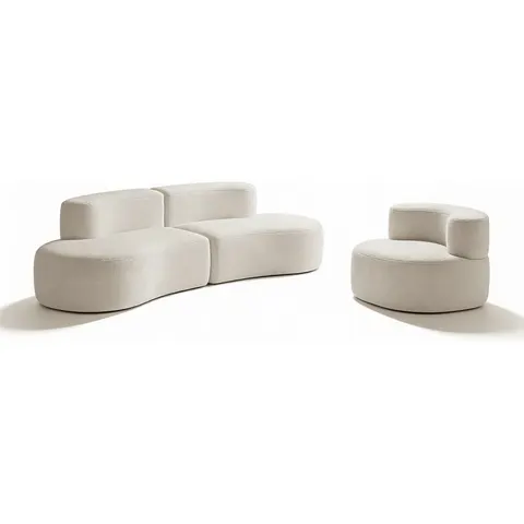 Pack Lounge Coco Living Canapé et fauteuil Blanc – image 2