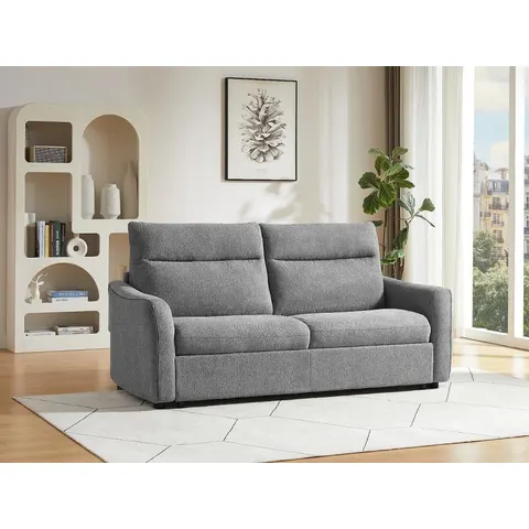 vente-unique.com Canapé convertible polyester 3 places gris 193x99x99cm – image 2