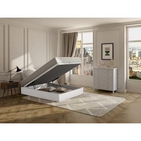 vente-unique.com Sommier coffre mdf blanc 190x30x140cm – image 3