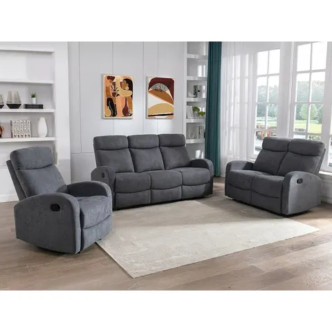 vente-unique.com Canapé relaxation polyester 2 places gris 128x100x95cm – image 2